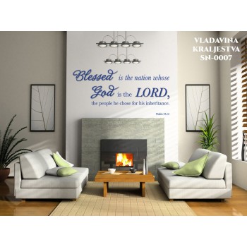 Stenska nalepka - Blessed is the nation whose God